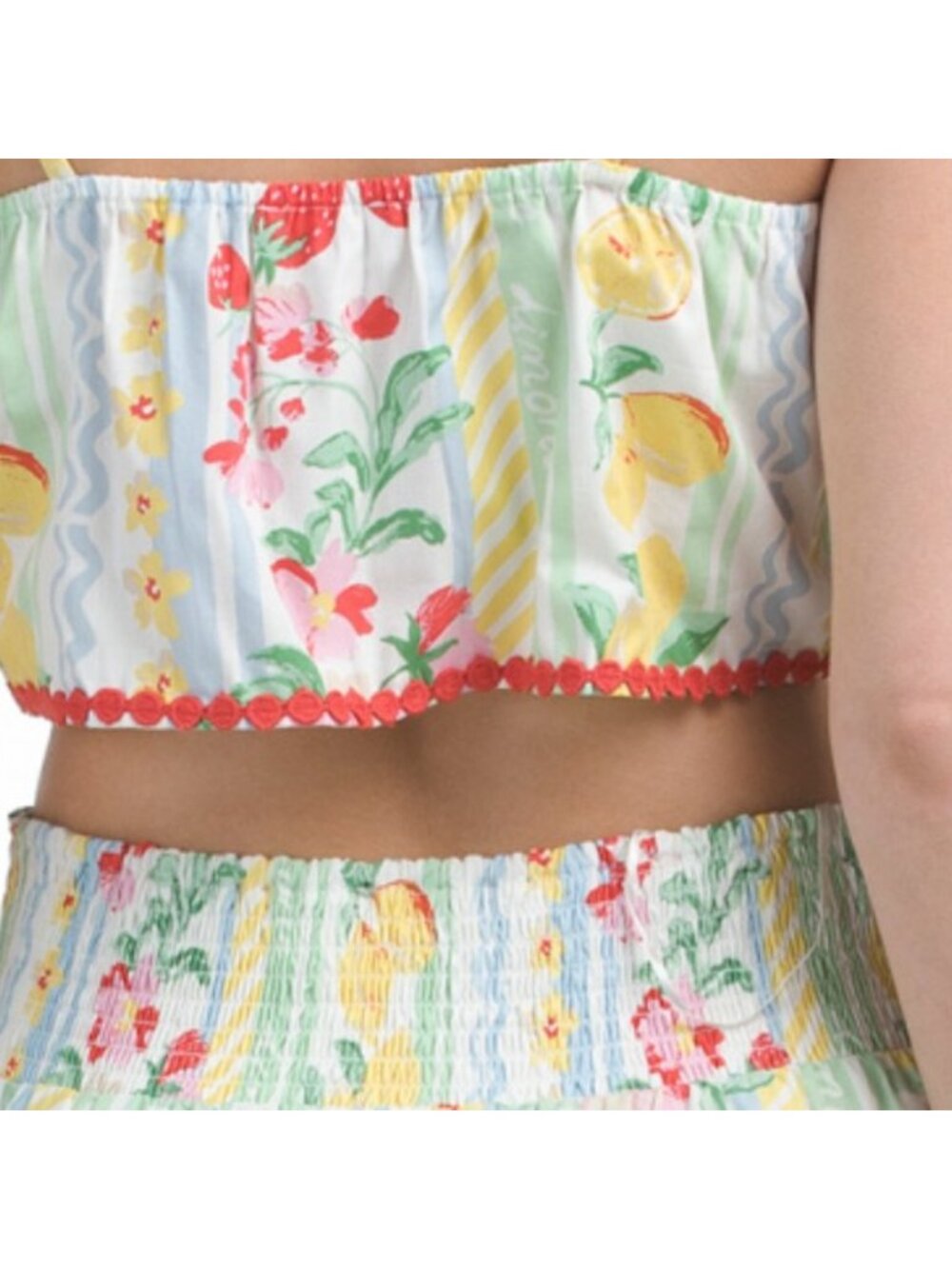 JAPNA 2pc Lemon Print Striped Maxi Skirt Set - Picture 5 of 5